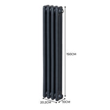 Radiador Tradicional Vertical de 3 columnas – 1500 x 202mm - Gris Antracita