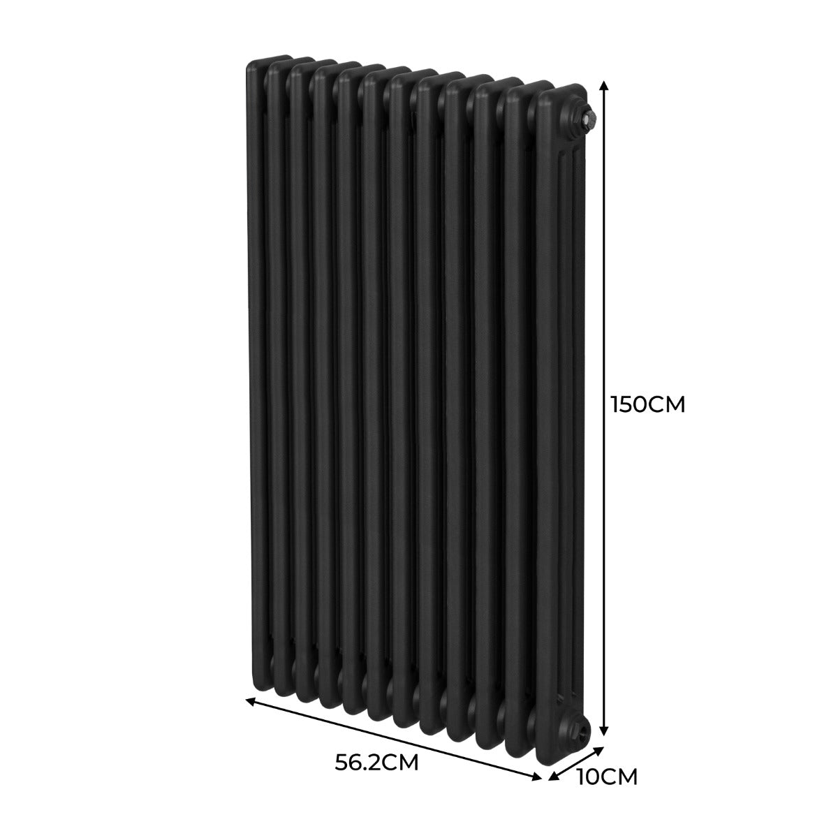 Radiador Tradicional Vertical de 3 columnas – 1500 x 562mm - Negro