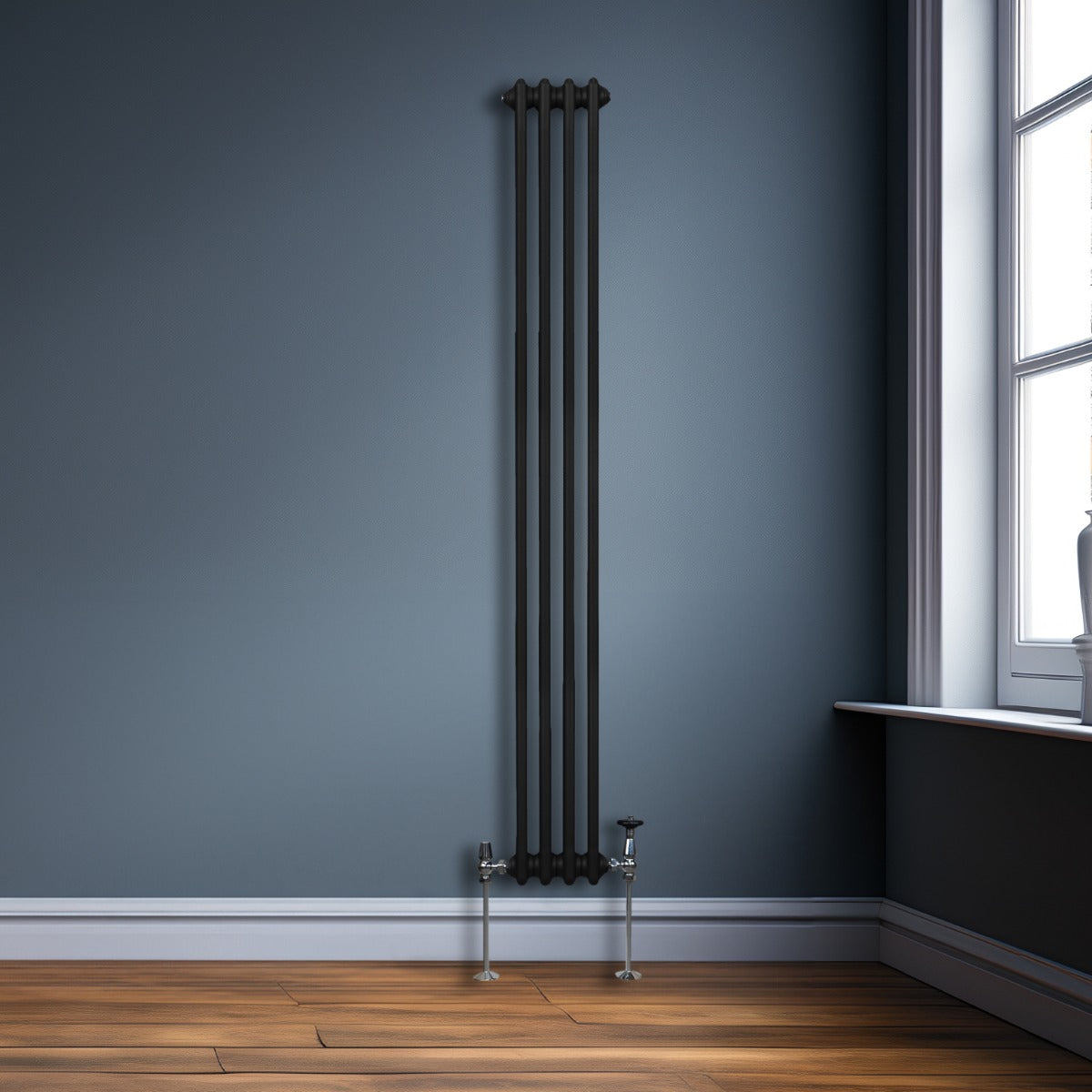 Radiador Tradicional Vertical de 3 columnas – 1800 x 202mm - Negro