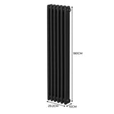 Radiador Tradicional Vertical de 3 columnas – 1800 x 292mm - Negro