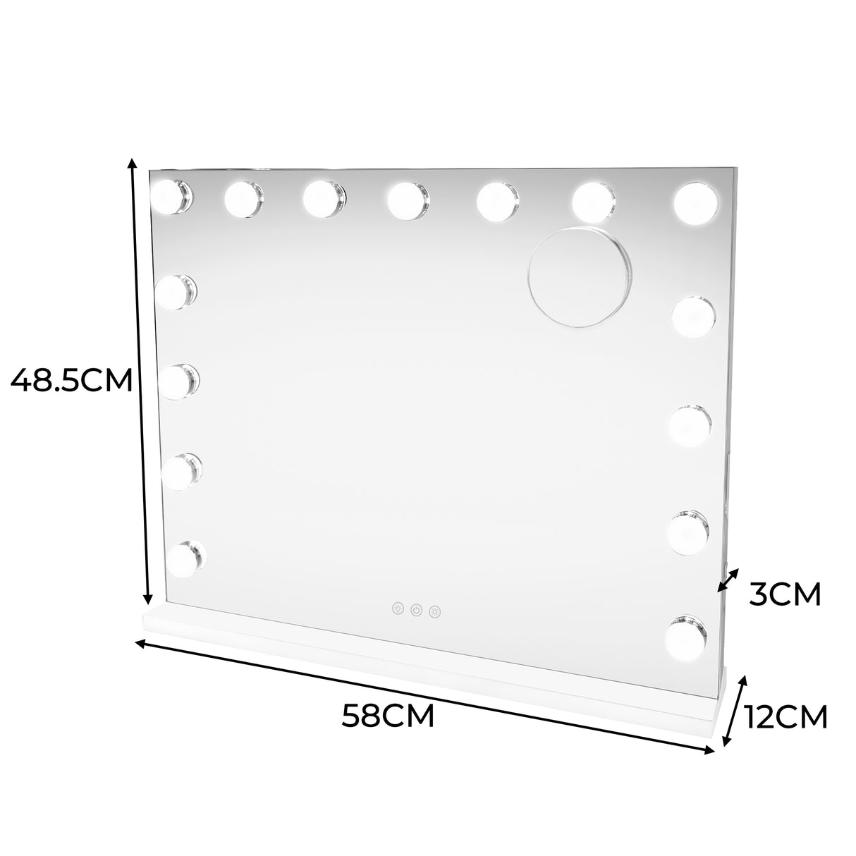 Espejo LED con Bluetooth - 58 x 46cm