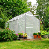 Invernadero de policarbonato de 1,83 m x 2,44 m (plata)