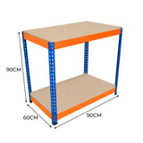 Banco de Trabajo S-Rax con 2 Niveles - 90cm x 60cm x 90cm