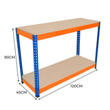 Banco de Trabajo S-Rax con 2 Niveles - 120cm  x 45cm x 90cm