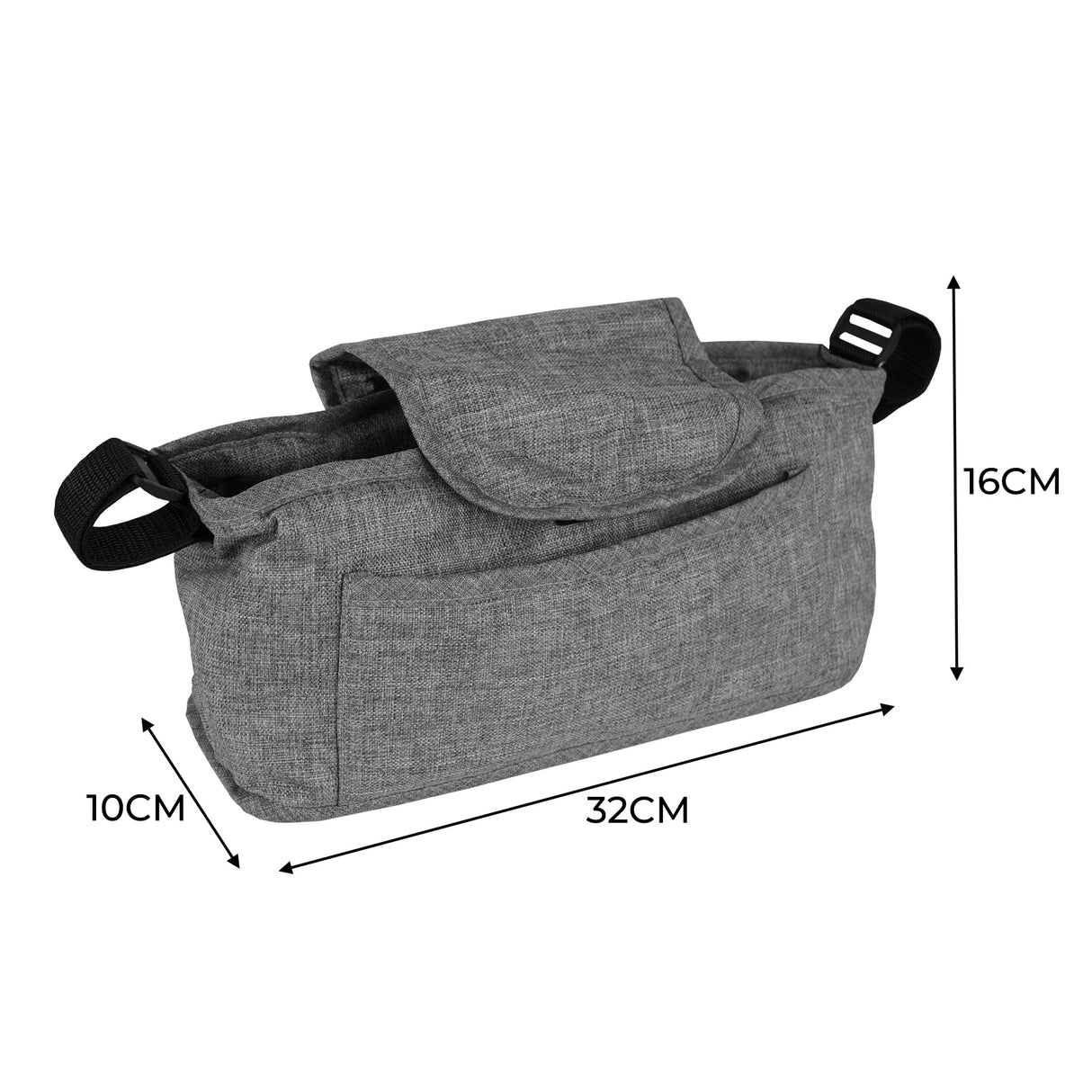 Bolsa caddy organizador para cochecito de mascotas - Tejido Gris