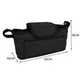 Bolsa caddy organizador para cochecito de mascotas - Negro