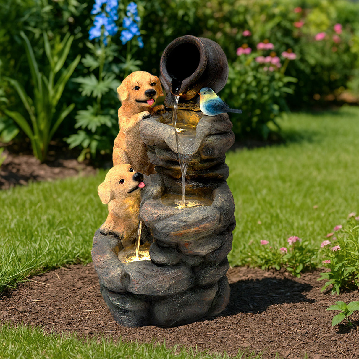Fuente de Agua de Jardín "Canine Creek"