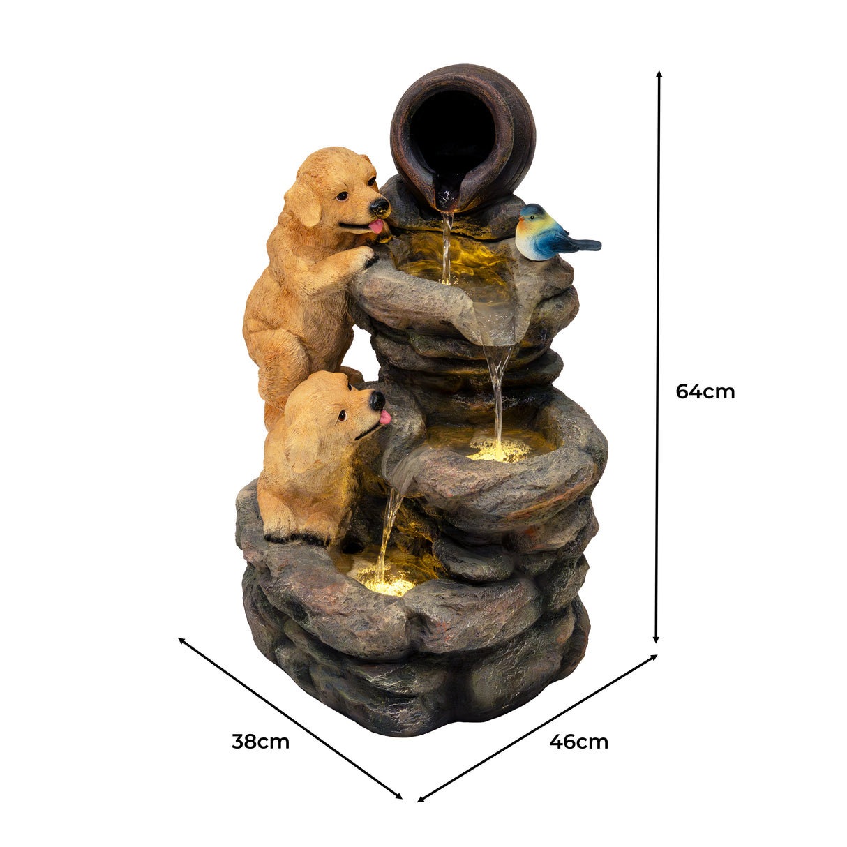 Fuente de Agua de Jardín "Canine Creek"
