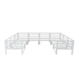 Juego de Sillón de Jardín con Mesa con Fogata a Gas - Blanco