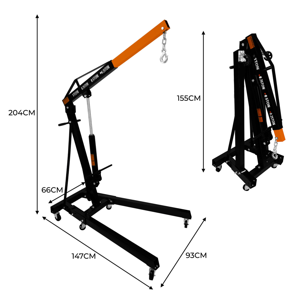 Set de Grúa hidráulica para motores de 1 tonelada y Equilibrador de carga