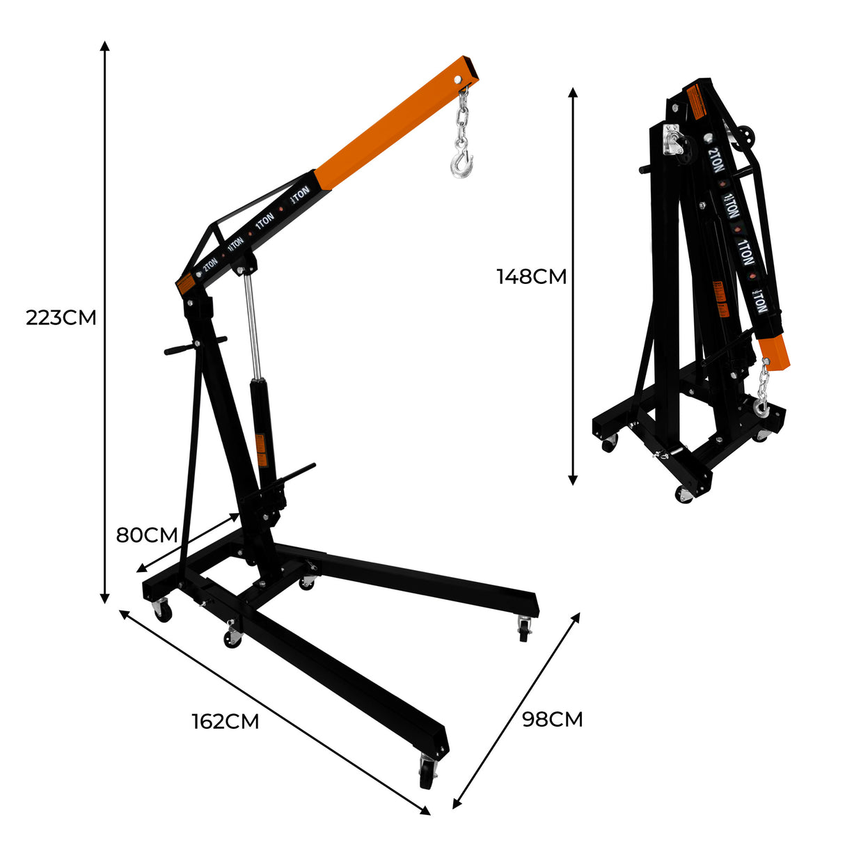 Set de Grúa hidráulica para motores de 2 toneladas y Equilibrador de carga