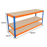 Banco de Trabajo S-Rax con 3 Niveles - 180cm x 60cm x 90cm