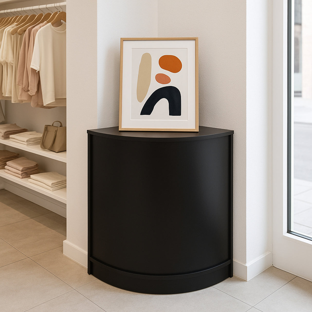 Mostrador Comercial Esquinero CM60 – Negro