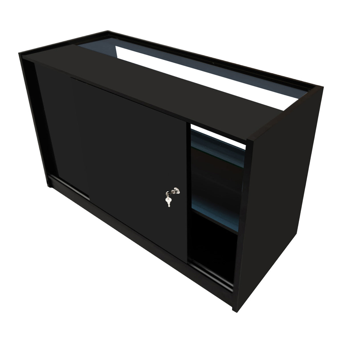 Mostrador Comercial con Luz LED C1500 – Negro