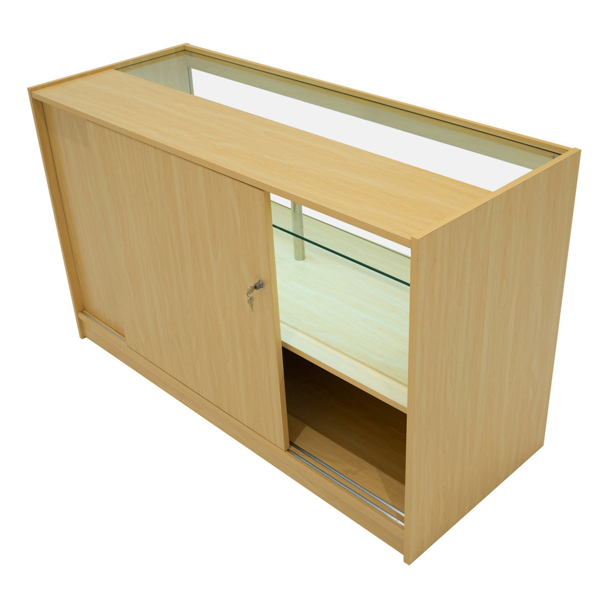 Mostrador Comercial con Luz LED C1500 – Arce