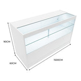Mostrador Comercial con Luz LED C1500 – Blanco