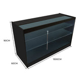 Mostrador Comercial con Luz LED K1500 – Negro