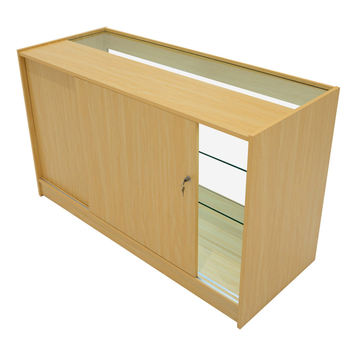 Mostrador Comercial con Luz LED K1500 – Arce