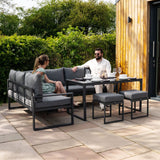 Sofa Esquinero para Exteriores de aluminio 7 plazas - Antracita