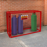 Jaula Plegable para Botellas de Gas - 100cm x 140cm x 50cm - Roja