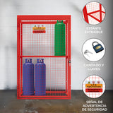 Jaula Plegable para Botellas de Gas - 181cm x 116cm x 57cm  - Roja