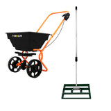 Nivelador de Césped T-Mech de 50 cm (Verde) y Esparcidor Rotativo