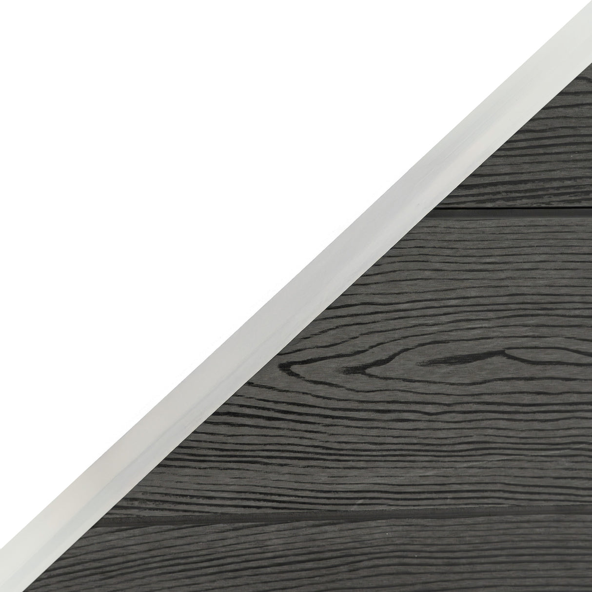 Vallas para exteriores de WPC y Aluminio - 1x Panel Oblicuo + 1x Poste | Gris