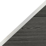 Vallas para exteriores de WPC y Aluminio - 1x Panel Oblicuo + 1x Poste | Gris