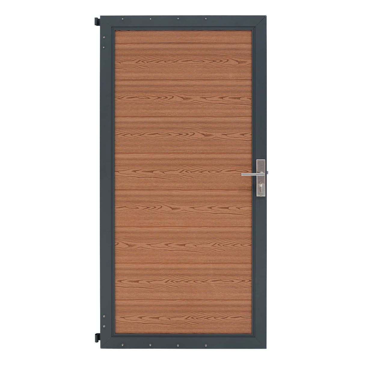 Puerta para Vallas para exteriores de WPC y Aluminio | Marrón