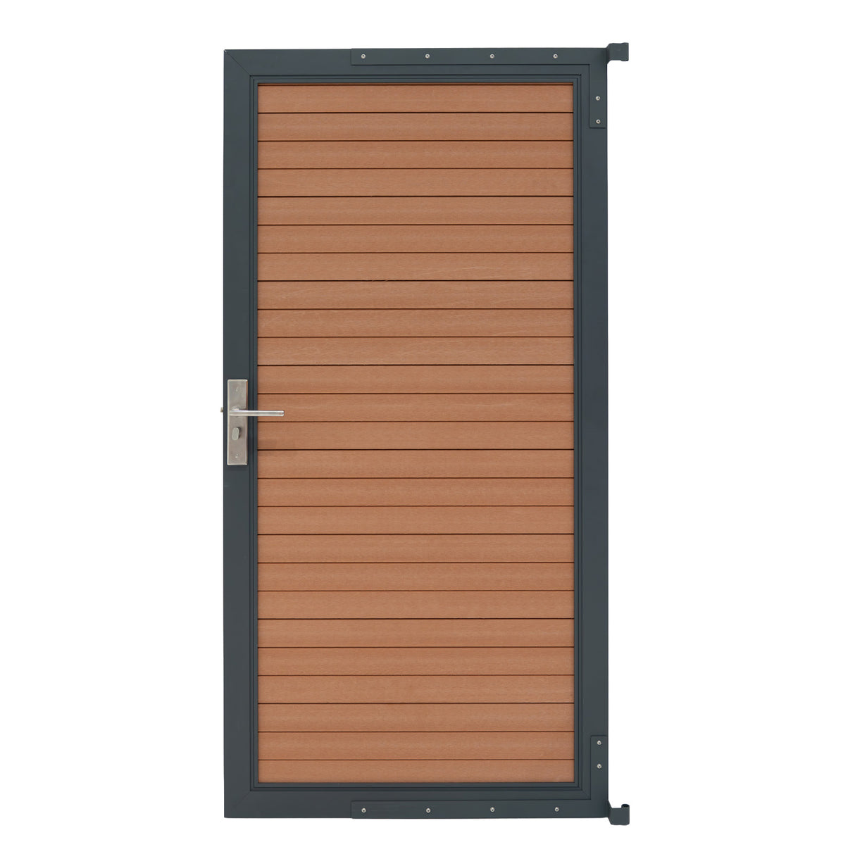 Puerta para Vallas para exteriores de WPC y Aluminio | Marrón