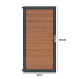 Puerta para Vallas para exteriores de WPC y Aluminio | Marrón