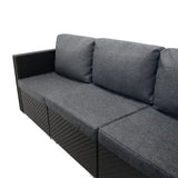 Set Modular de Muebles de Jardin de Ratán | Negro - 7 Piezas
