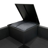 Conjunto Modular de Ratán (6 piezas) con Caja de Almacenamiento 996L (Negro)