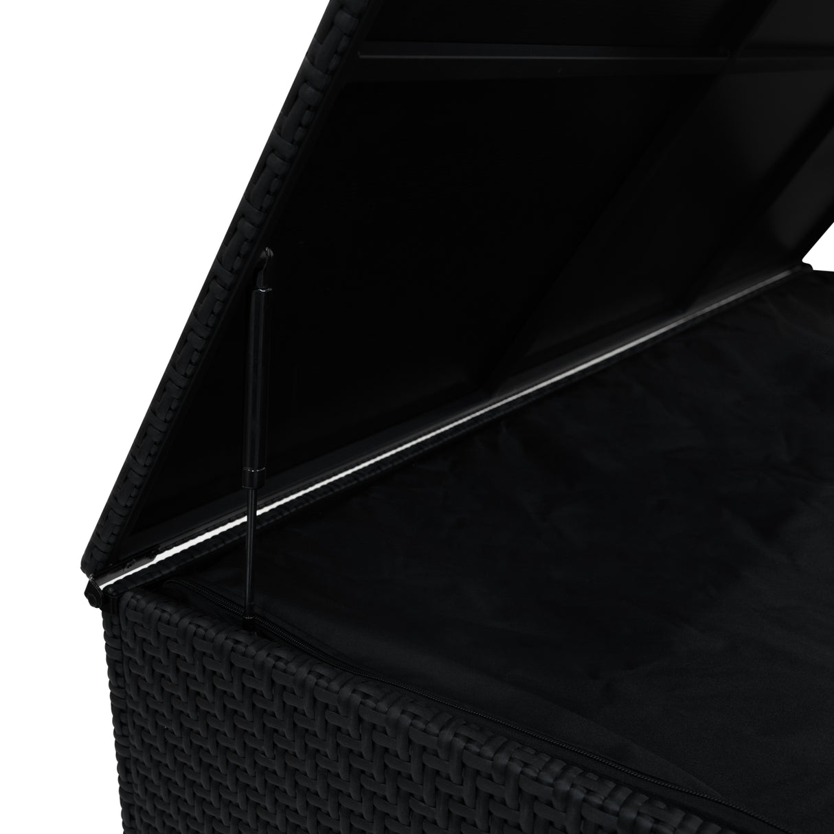Conjunto Modular de Ratán (6 piezas) con Caja de Almacenamiento 996L (Negro)