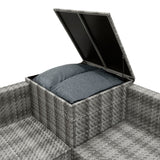 Conjunto Modular de Ratán (6 piezas) con Caja de Almacenamiento 996L (Gris)