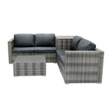Conjunto Modular de Ratán (6 piezas) con Caja de Almacenamiento 996L (Gris)