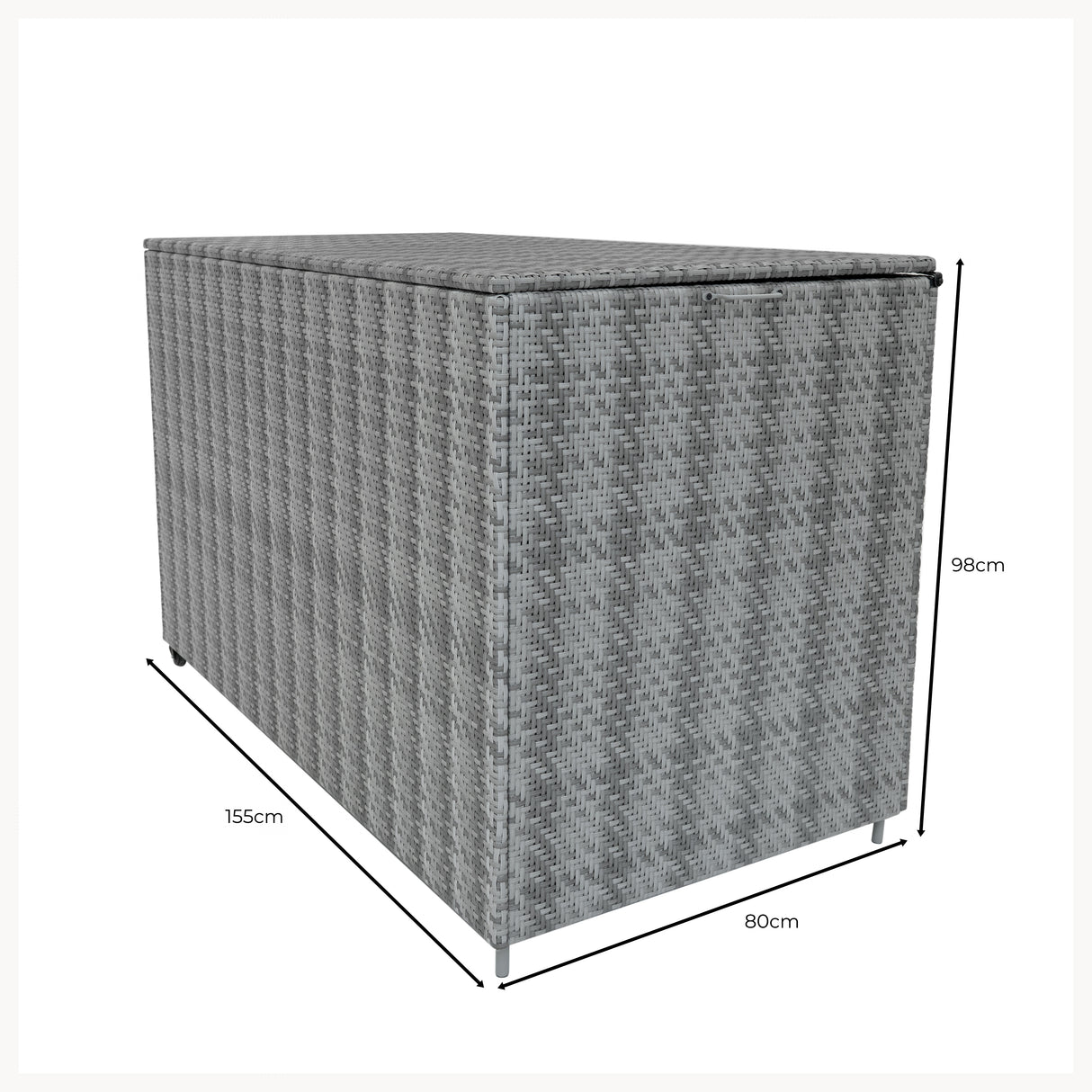 Conjunto Modular de Ratán (6 piezas) con Caja de Almacenamiento 996L (Gris)