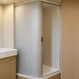 Puerta de Ducha Enrollable para Caravana - Plateada