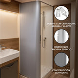 Puerta de Ducha Enrollable para Caravana - Plateada