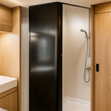 Puerta de Ducha Enrollable para Caravana - Negro