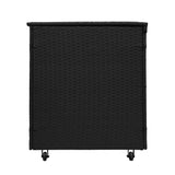 Set Sofa Esquinero de aluminio Antracita + Caja en ratán negro
