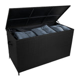 Conjunto para Exteriores de aluminio 5 plazas Blanco + Caja en ratán Negro