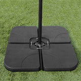 Conjunto de sofá de 4 piezas antracita con sombrilla y base negras