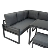 Set Sofa Esquinero de aluminio Antracita + Horno de mesa para Pizza