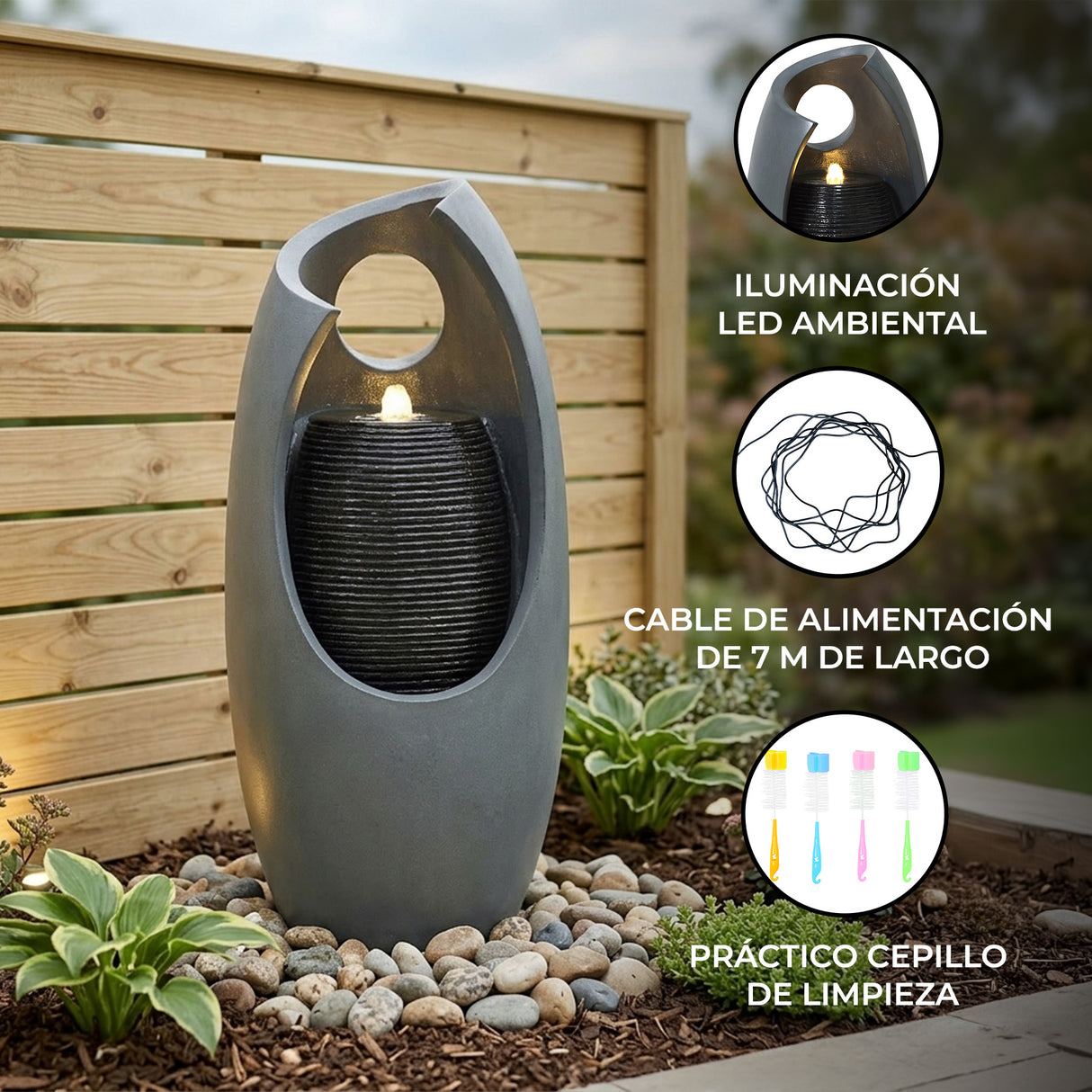 Fuente de Agua Eléctrica para Jardín "Radiant Falls"
