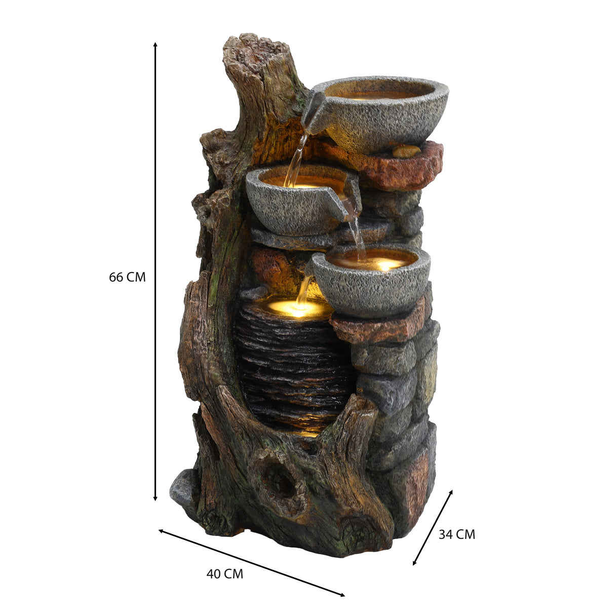 Fuente de Agua Eléctrica para Jardín "Rustic Brook"