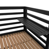 Conjunto de Cocina Exterior de Aluminio y Madera de 3 Piezas