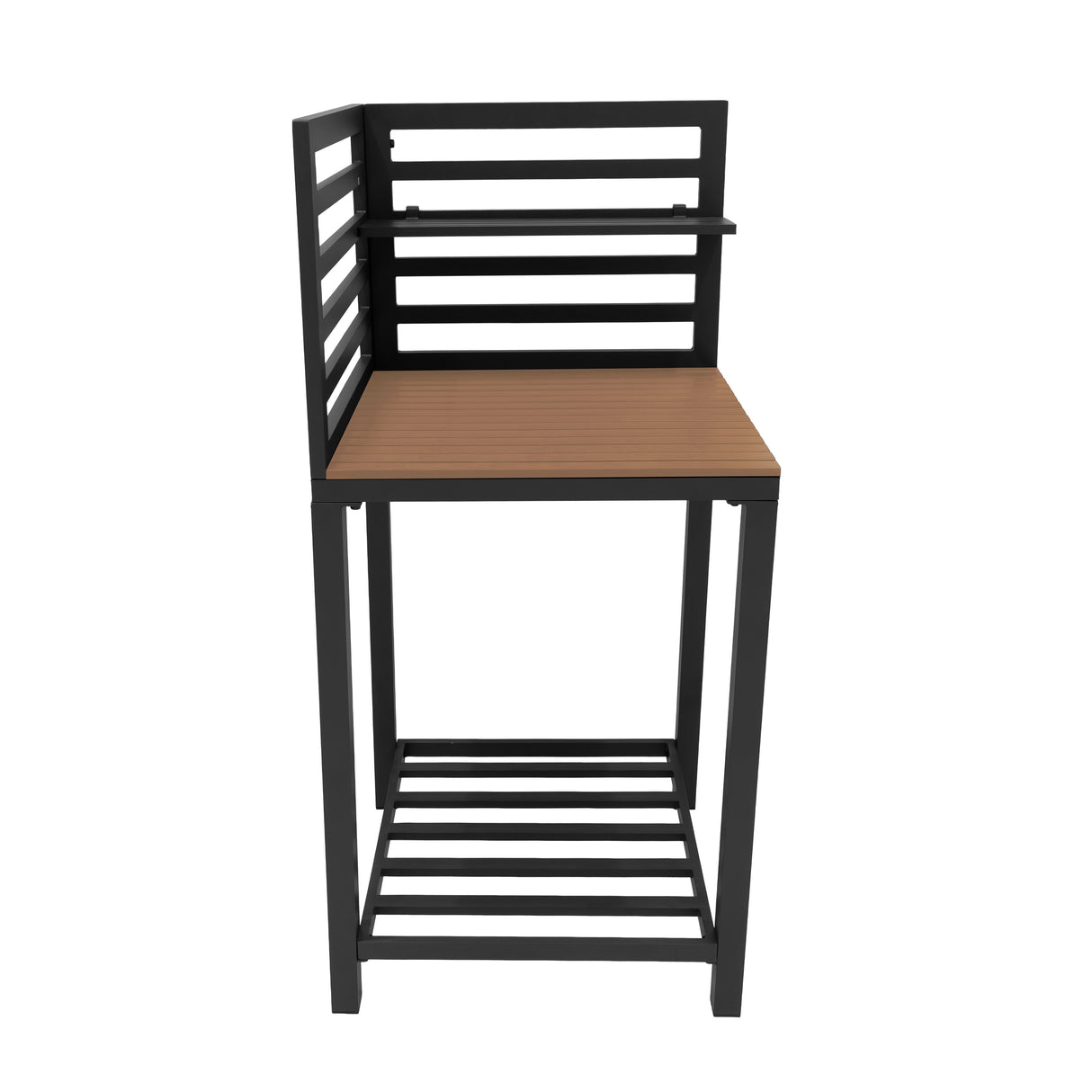 Conjunto de Cocina Exterior de Aluminio y Madera de 3 Piezas