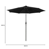 Parasol LED inclinable de 2,7 m – Negro