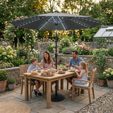 Parasol LED inclinable de 2,7 m – Gris